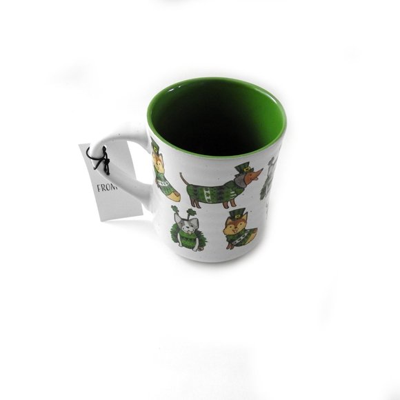 NWT Good Luck Dog Coffee Mug by Clover Cottage Frenchie Terrier Dachshund - Picture 6 of 8